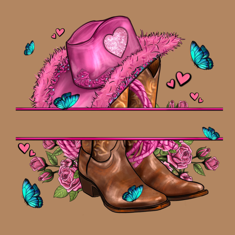Pink Cowgirl Hat And Roses Long Sleeve Tee by AdoDesignShop | Teevron