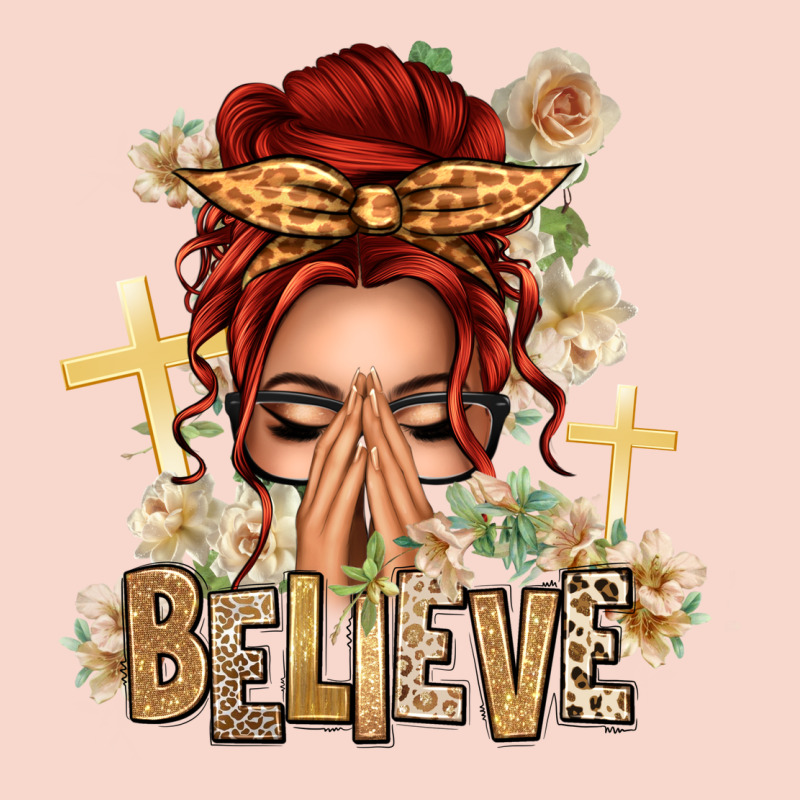 Red Hair Believe Praying Caucasian Messy Bun Urban Hoodie by texasbilliewilder | Teevron