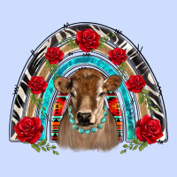 Brown Baby Cow Floral Rose Rainbow Urban Heavy Tee | Teevron