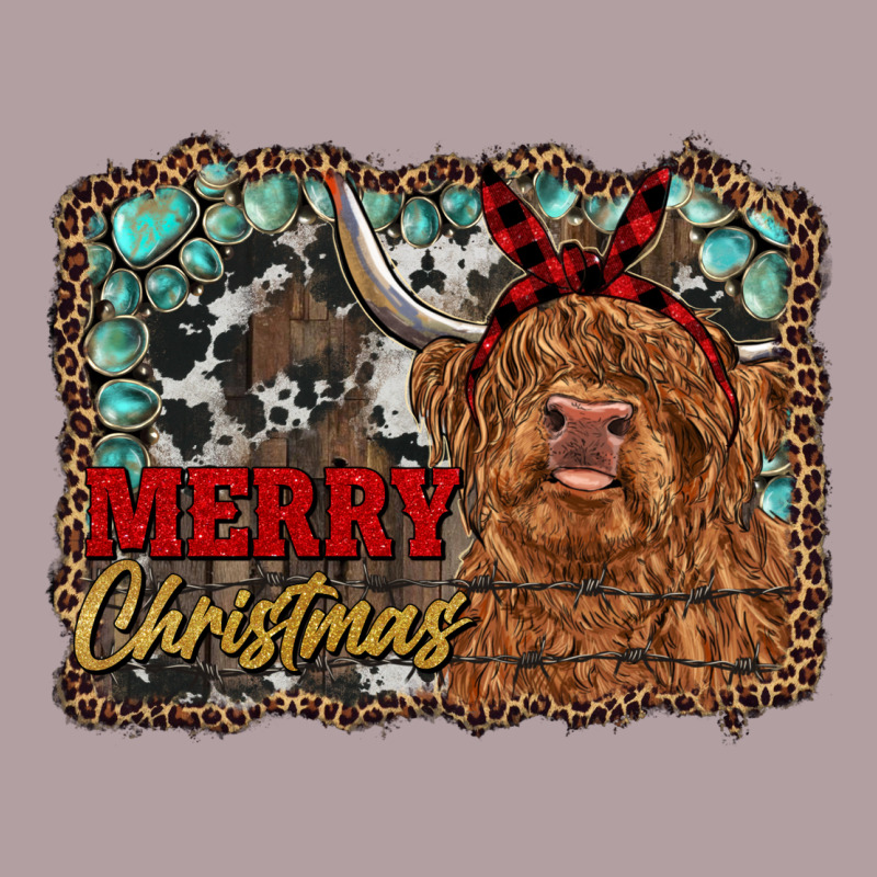 Merry Christmas Highland Cow Vintage Hoodie by RanaPortraitStore | Teevron