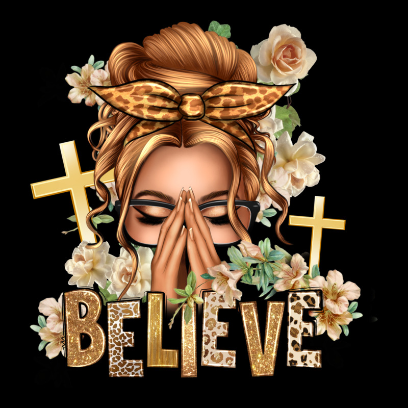 Blonde Hair Believe Praying Caucasian Messy Bun Urban Hoodie by texasbilliewilder | Teevron