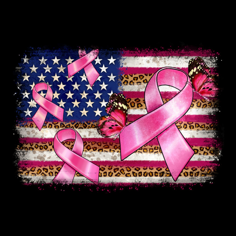 Breast Cancer American Flag Background Premium Tee by BarkalooDesign | Teevron
