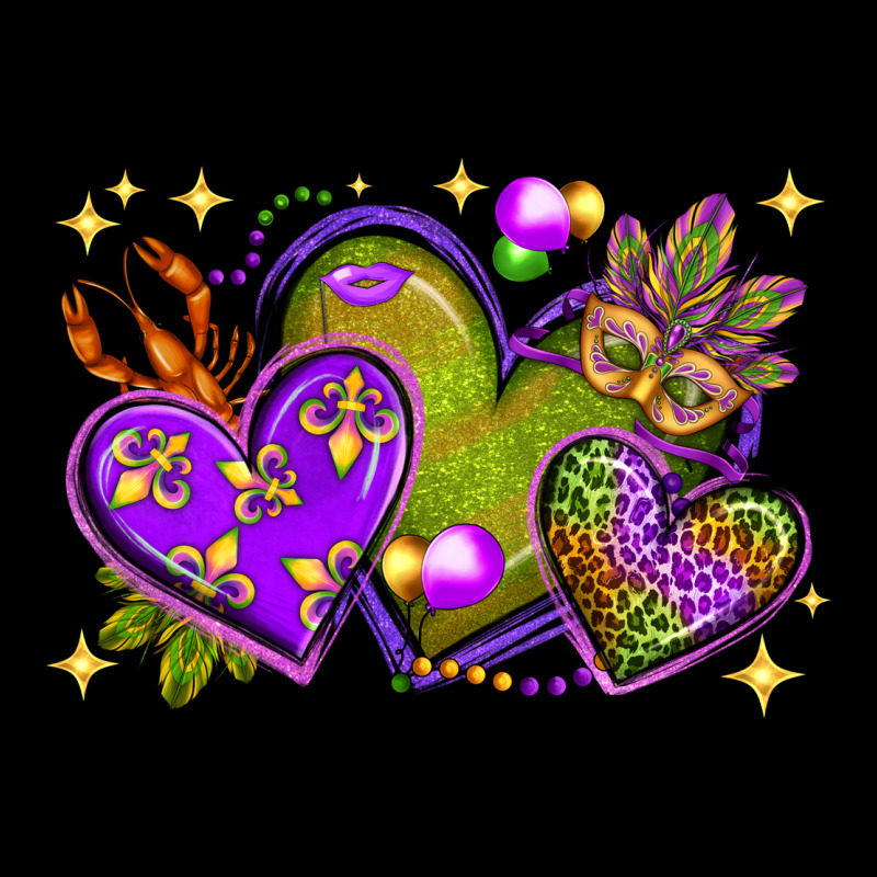 Mardi Gras Hearts Urban Hoodie by NancyCooperArtShop | Teevron