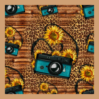 Western Sunflowers Camera Seamless Pattern Vintage Tee | Teevron