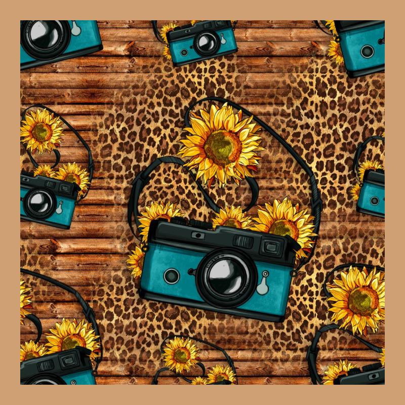 Western Sunflowers Camera Seamless Pattern Vintage Tee by HRA Design Shop | Teevron