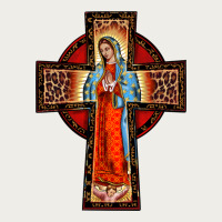 Lady Of Guadalupe Leopard Cross Zipper Hoodie | Teevron