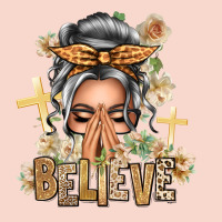 Silver White Believe Praying Caucasian Messy Bun Urban Hoodie | Teevron