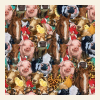 Western Farm Animals Seamless Pattern Vintage Tee | Teevron