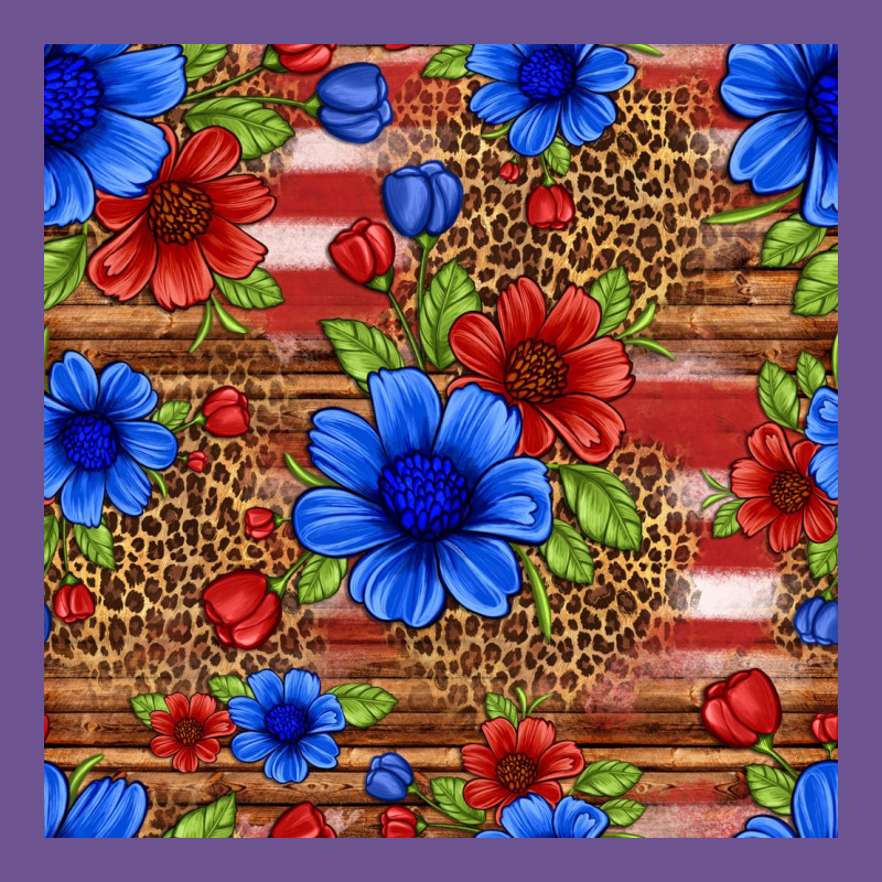 Patriotic Flowers Seamless Pattern Vintage Tee by HRA Design Shop | Teevron