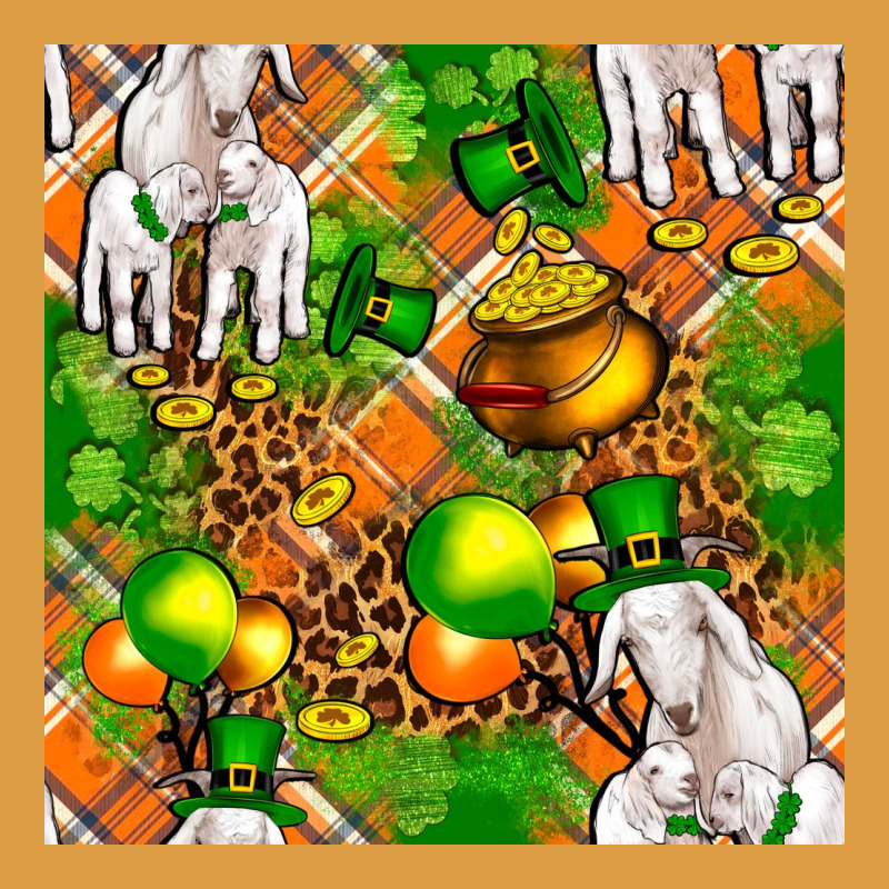 St Patricks  Goat Family With Balloons Seamless Urban Heavy Tee by FaDigitalArtStudio | Teevron