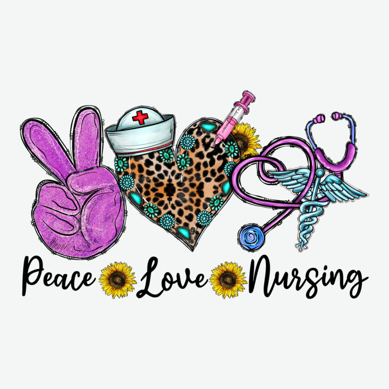 Peace Love Nursing Urban Heavy Tee by CowhideDigitalArt | Teevron