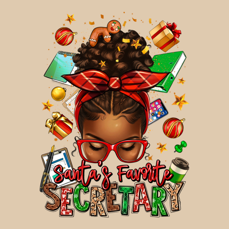 Santa's Favorite Secretary Afro Messy Bun Heavyweight Sweatshirt by texasbilliewilder | Teevron