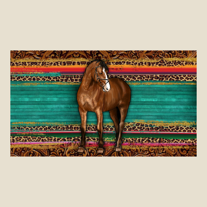 Western Horse Serape Tooled Leather Leopard  Sippy Cup Urban Heavy Tee by BarkalooDesign | Teevron