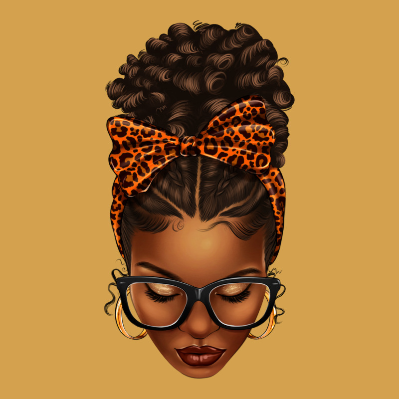 Afro Messy Bun Orange Leopard Bow Urban Hoodie by texasbilliewilder | Teevron