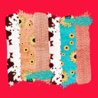 Western Cowhide Sunflower Jute Glitter Farm Life Brush Stroke Classic Tee | Teevron