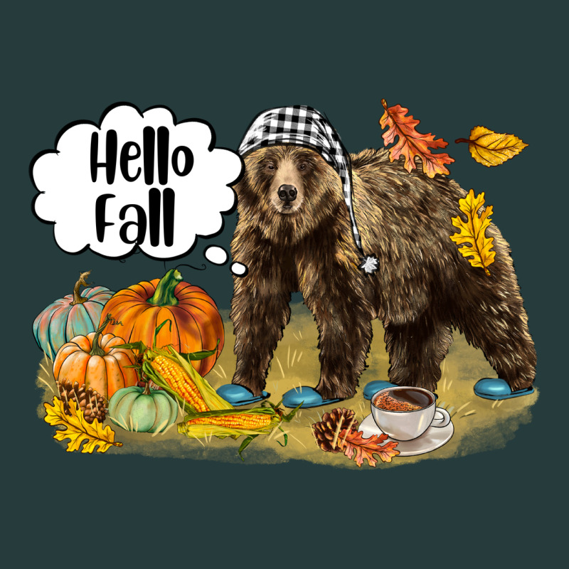 Hello Fall Brown Bear Premium Hoodie by LillyAllenDesigns | Teevron