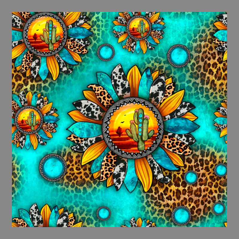Western Sunset Sunflowers Seamless Pattern Vintage Tee by HRA Design Shop | Teevron