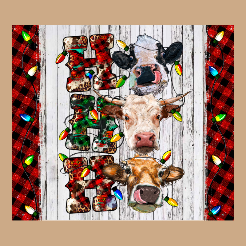 Ho Ho Ho Christmas Cow Vintage Hoodie by RanaPortraitStore | Teevron