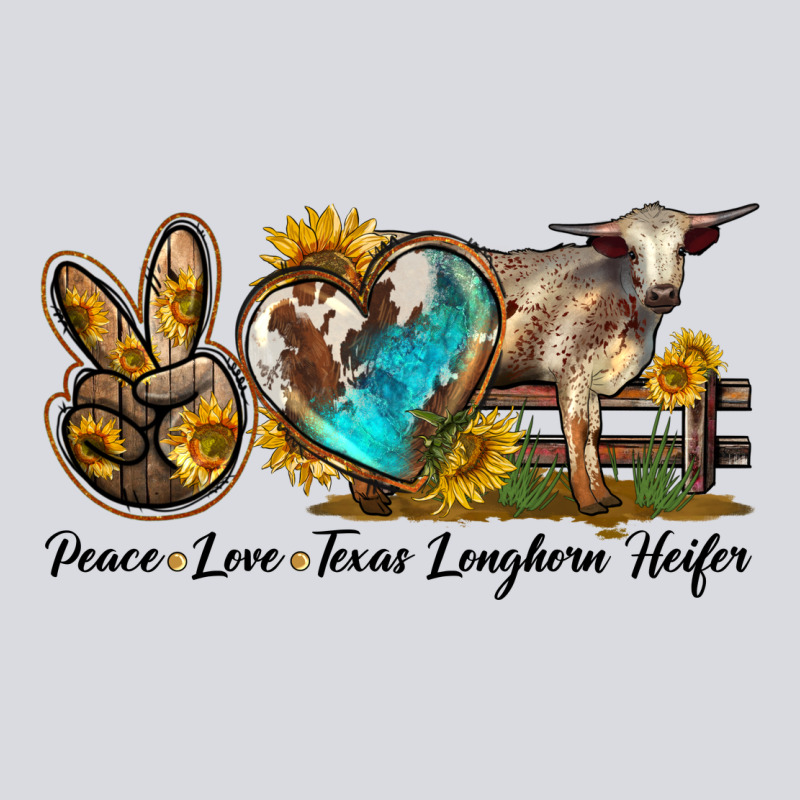 Peace Love Longhorn Heifer Zipper Hoodie by LillyAllenDesigns | Teevron