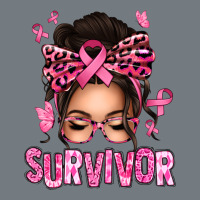 Breast Cancer Survivor Afro Messy Bun Heavyweight Sweatshirt | Teevron