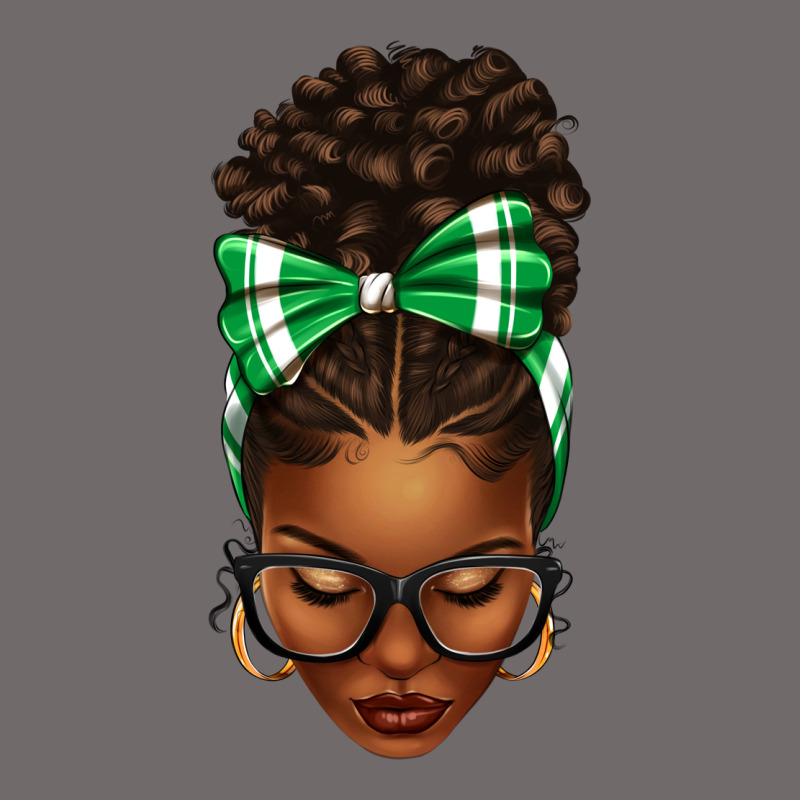 Afro Messy Bun Green And White Bow Urban Hoodie by texasbilliewilder | Teevron