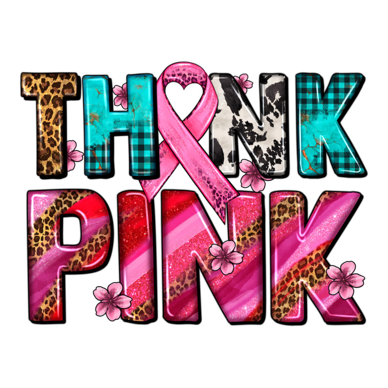 Think Pink Cancer Ribbon Long Sleeve Tee by AdoDesignShop | Teevron