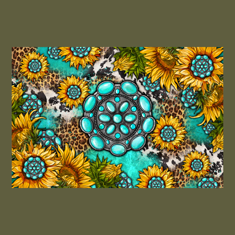 Western Turquoise And Sunflowers Skinny Metal Can Holder Vintage Tee by HRA Design Shop | Teevron