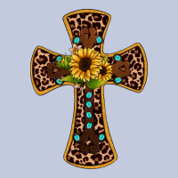 Leopard Gemstone Sunflower Cross Long Sleeve Tee | Teevron