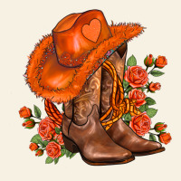 Orange  Cowgirl  And Roses Vintage Tee | Teevron
