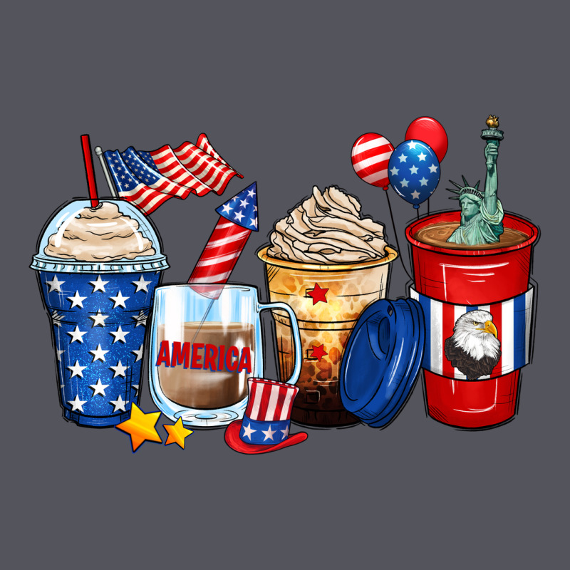 4th Of July Coffee Cups Vintage Hoodie by Zillion Design Studio | Teevron