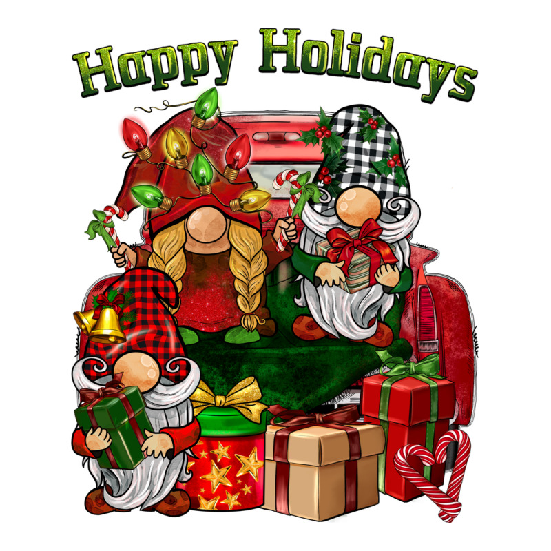 Happy Holidays Gnomes Truck Premium Tee by BarkalooDesign | Teevron