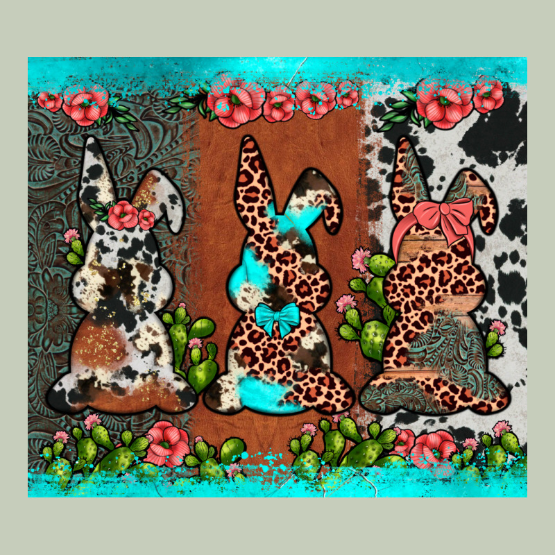 Easter Bunny's Leopard Cowhide Cactus Long Sleeve Tee by JahusDesignShop | Teevron