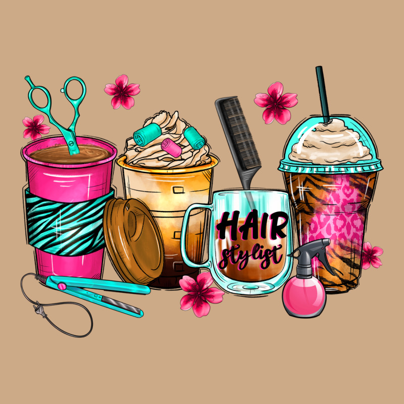 Hairstylist Coffee Cups Vintage Hoodie by Zillion Design Studio | Teevron
