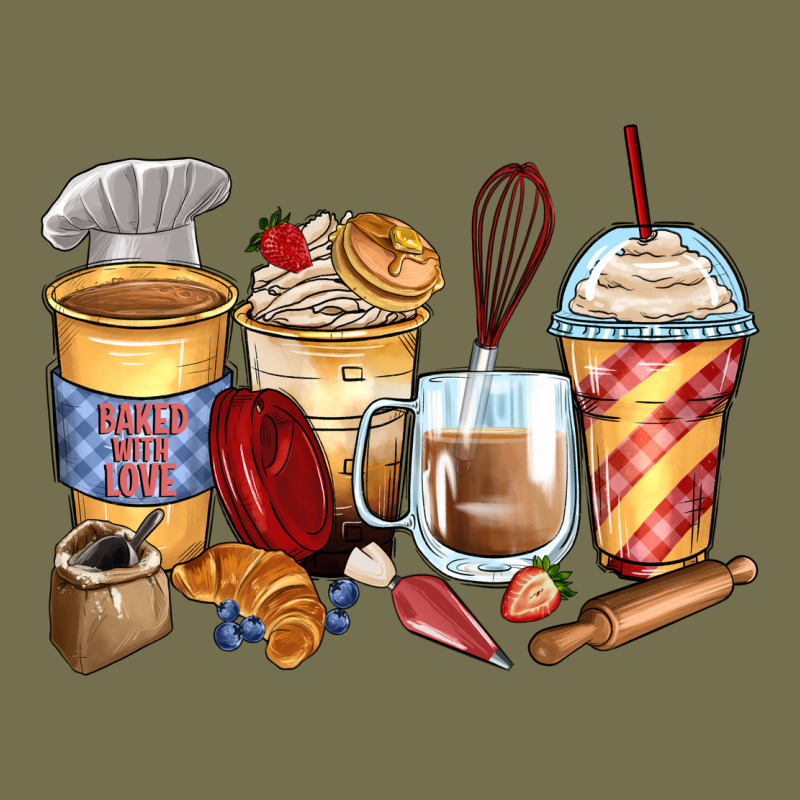 Bakery Coffee Cups Vintage Hoodie by Zillion Design Studio | Teevron