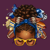 Blue And Gold American Football Afro Messy Bun Urban Hoodie | Teevron