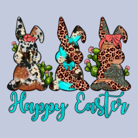 Happy Easter Leopard Cowhide Turquoise Cactus Bunny's Long Sleeve Tee | Teevron