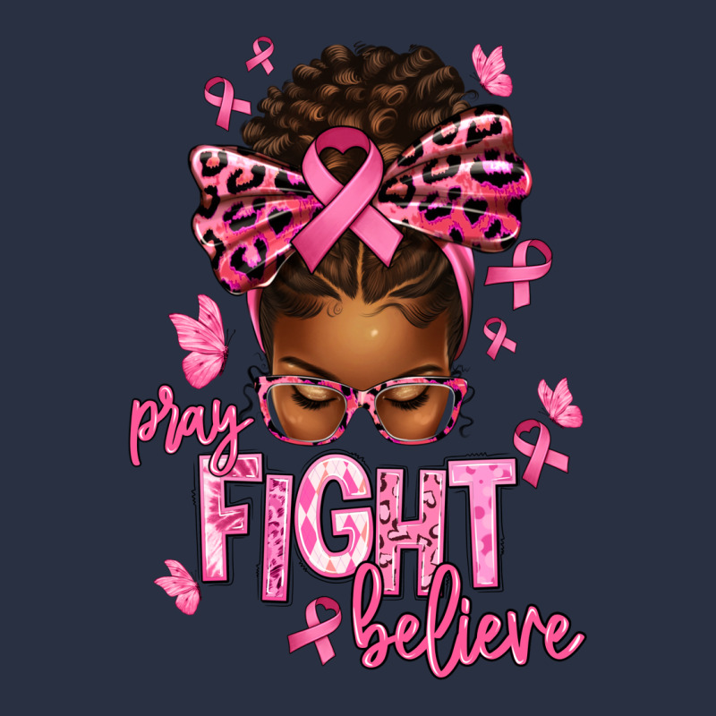 Pray Fight Believe Breast Cancer Afro Messy Urban Hoodie by texasbilliewilder | Teevron