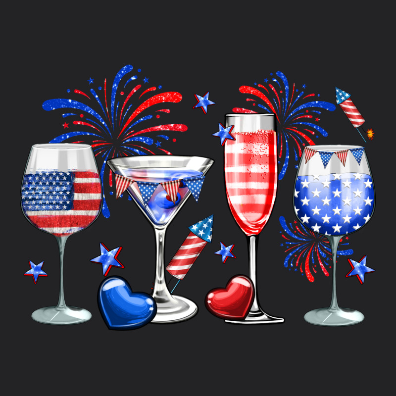 4th Of July Wine Glasses Vintage Tee by Neo Western | Teevron
