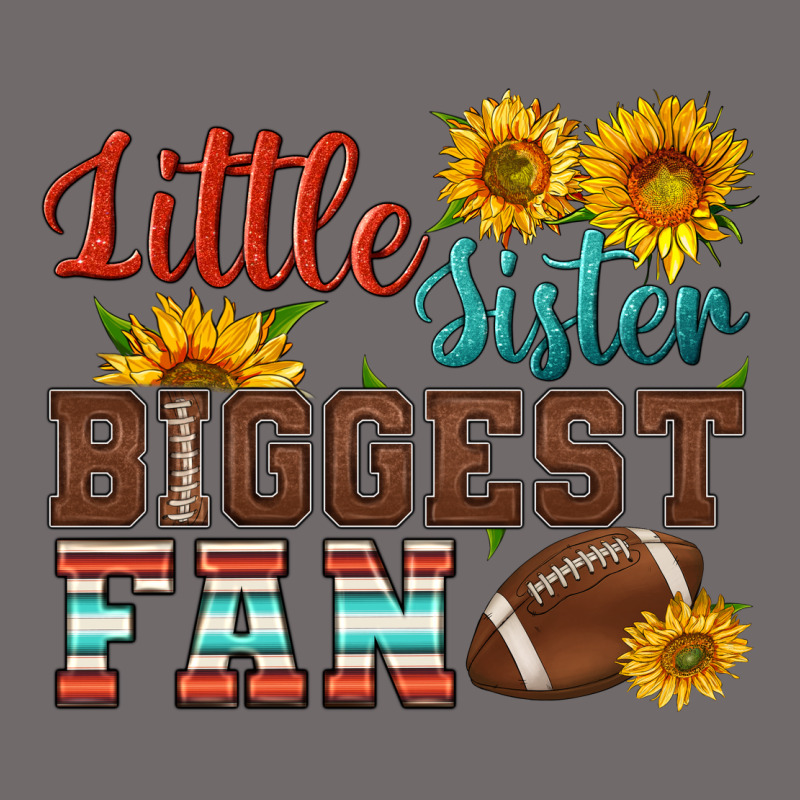 Little Sister Biggest Fan American Football Urban Heavy Tee by HRA Design Shop | Teevron