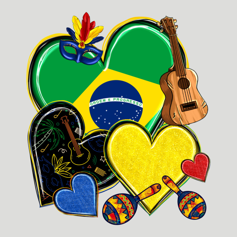 Brazil Hearts Zipper Hoodie by NancyCooperArtShop | Teevron