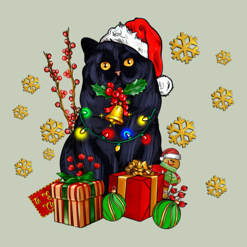 Black Cat Meowy Christmas Long Sleeve Tee by AdoDesignShop | Teevron