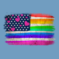 American Flag And Lgbt Flag  Background Urban Heavy Tee | Teevron