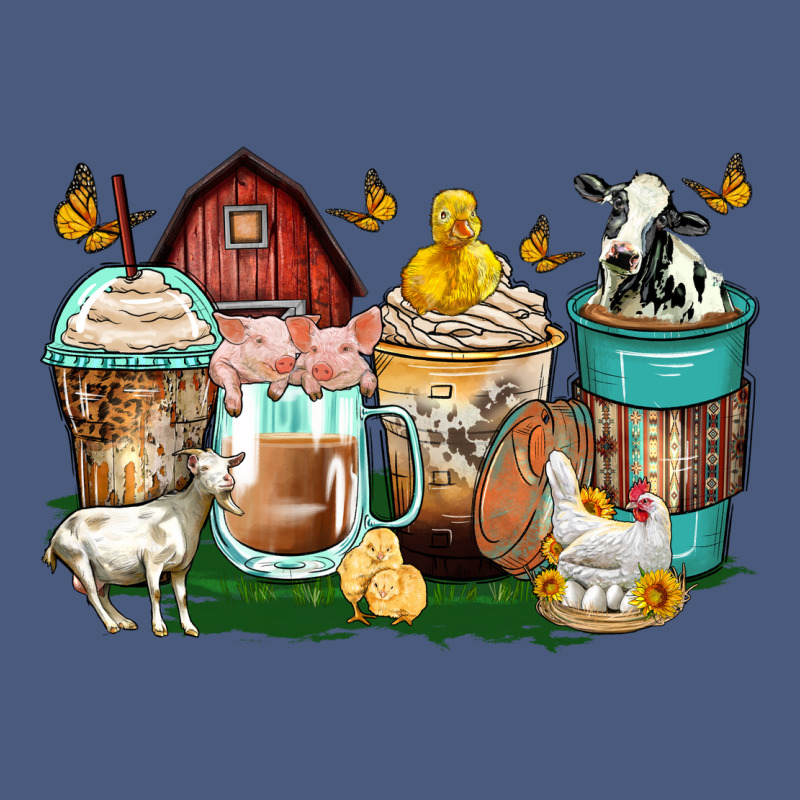 Farm Animals Coffee Cups Vintage Hoodie by Zillion Design Studio | Teevron