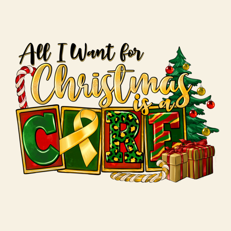 All I Want For Christmas Is Cure Childhood Cancer Vintage Tee by FaDigitalArtStudio | Teevron