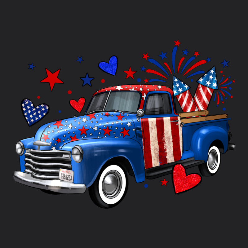 4th Of July American Flag Truck Vintage Tee by Neo Western | Teevron