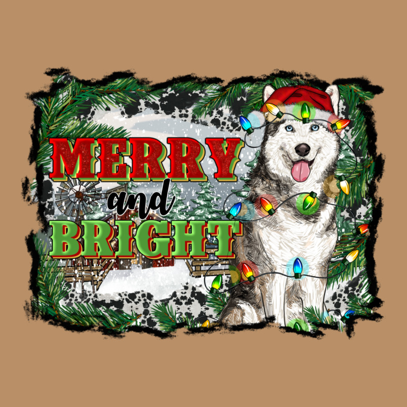 Merry And Bright Husky Farm  Background Vintage Hoodie by RanaPortraitStore | Teevron