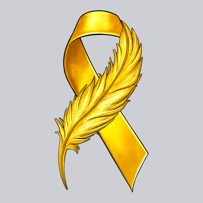 Childhood Cancer Ribbon With Feather Heavyweight Sweatshirt by texasbilliewilder | Teevron