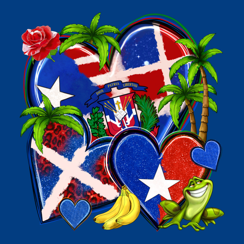 Puerto Rico With Dominican Republic Hearts Premium Sweatshirt by NancyCooperArtShop | Teevron