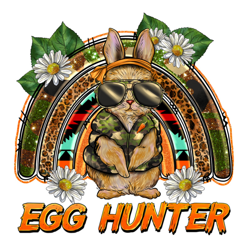 Easter Egg Hunter  Rabbit Rainbow Zipper Hoodie by BarkalooDesign | Teevron
