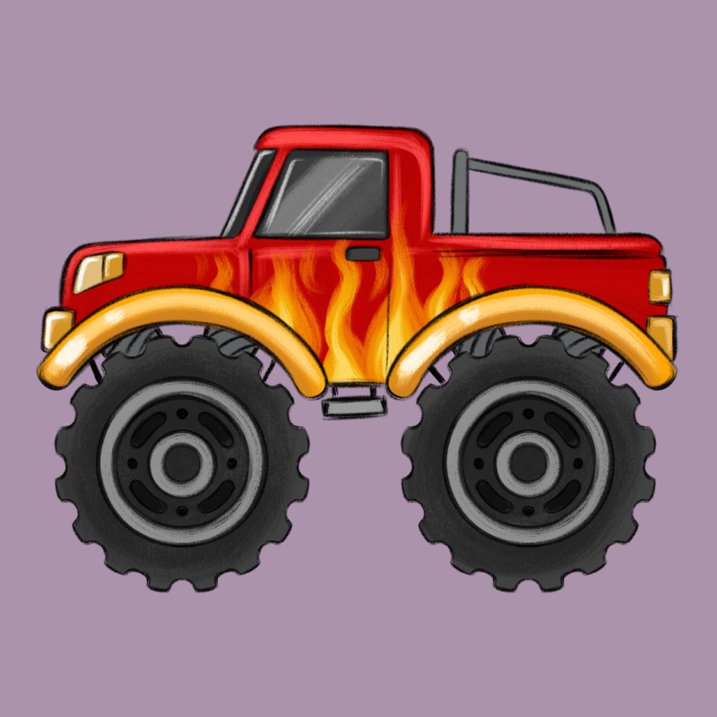 Monster Truck With Flames Heavyweight Hoodie by MaliasSmallBusiness | Teevron